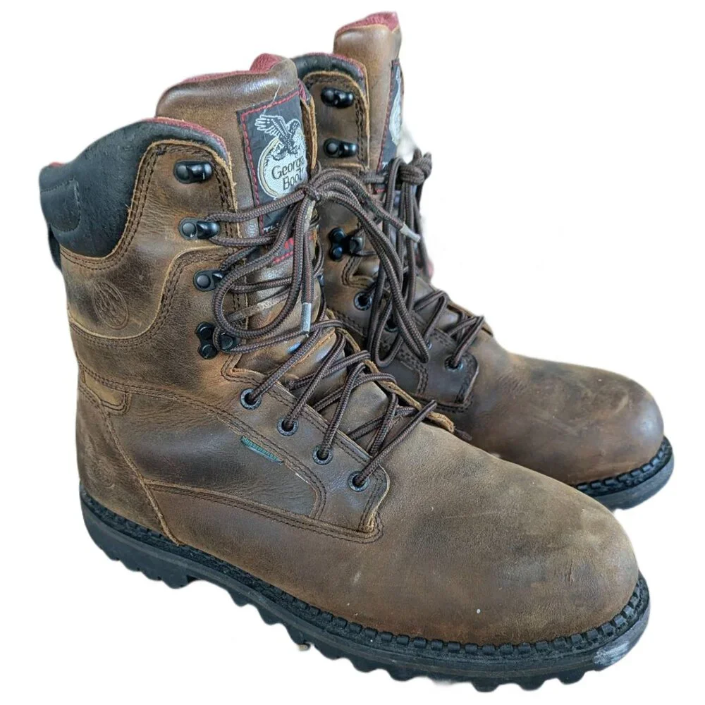 Georgia Boot Co. Men's 8 in. 100G Insulated Safety Toe Leather Boot - Size 10 D